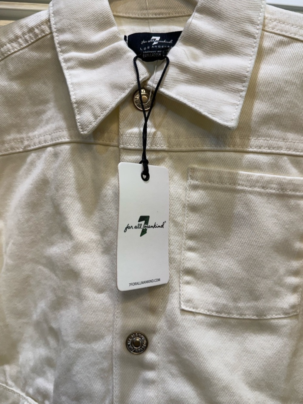 7 For All Mankind Off-White Button-Front Jacket